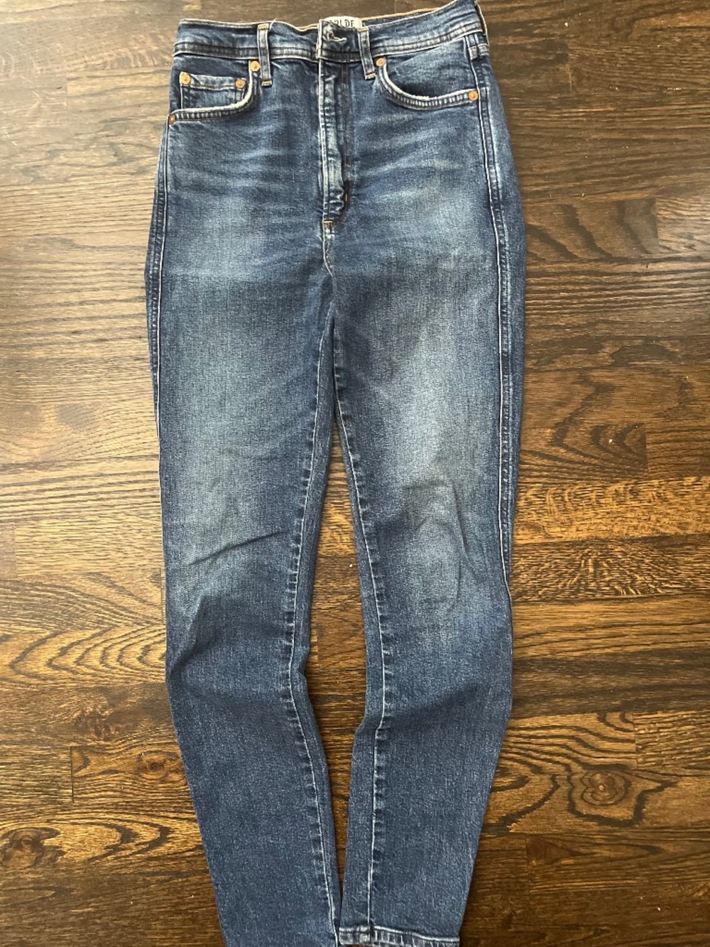 AGOLDE Roxanne Super High Rise Skinny Jeans Dark Wash Size 24